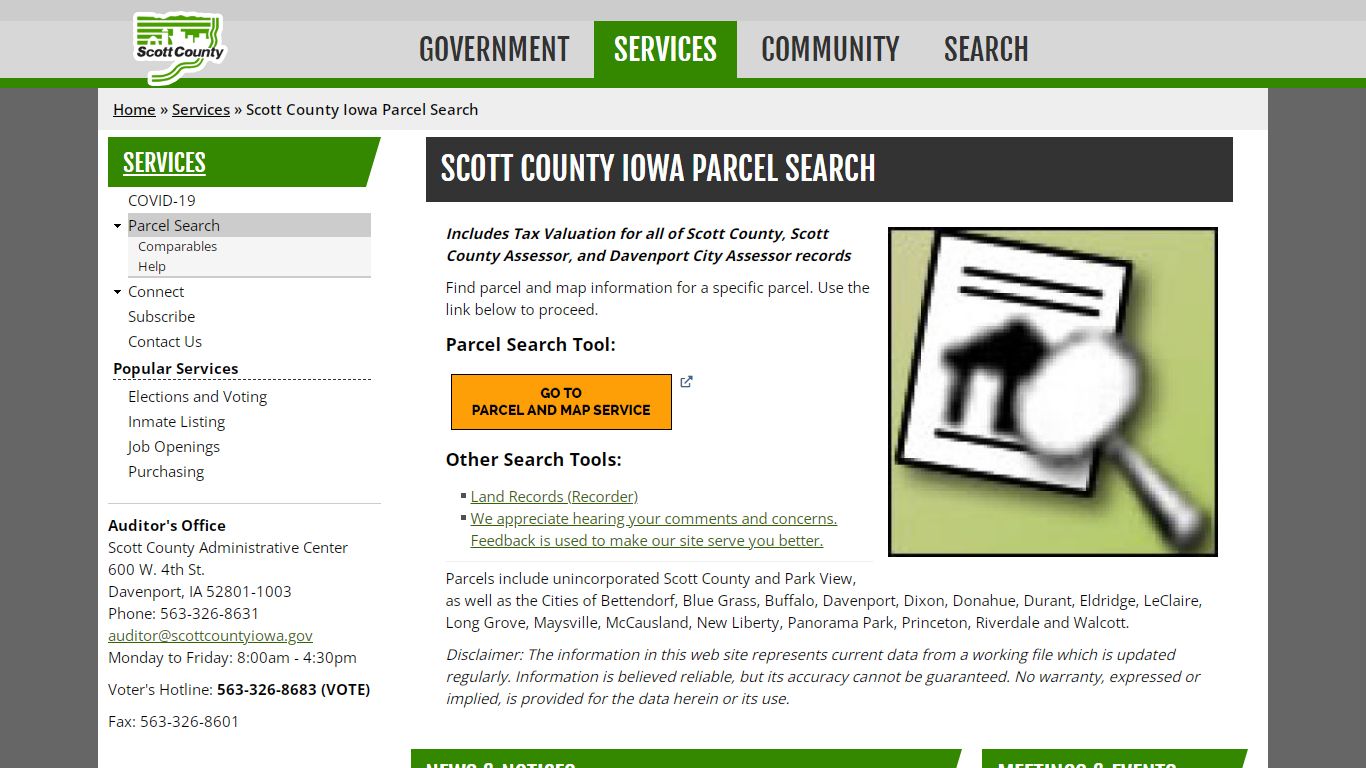 Scott County Iowa Parcel Search | Scott County, Iowa